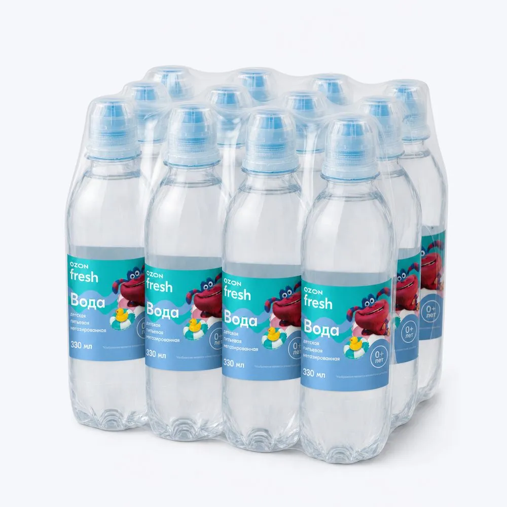 Вода детская питьевая Ozon fresh, негазированная, 0,5л х 12 шт, 330 мл, 12 шт