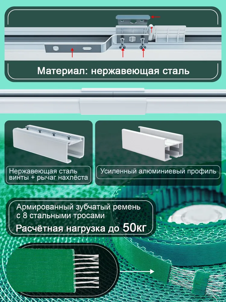 Умный карниз LoonaS на Wi-Fi 300 см, создание сценариев в приложении, не требует хаба, вариант, фото 3