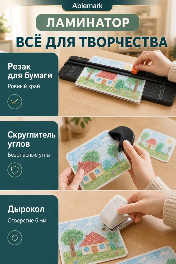 Ламинатор бумаги А4 для офиса и дома, толщина пленки 80-125 мкм, скорость 28 см/мин, вариант, фото 6