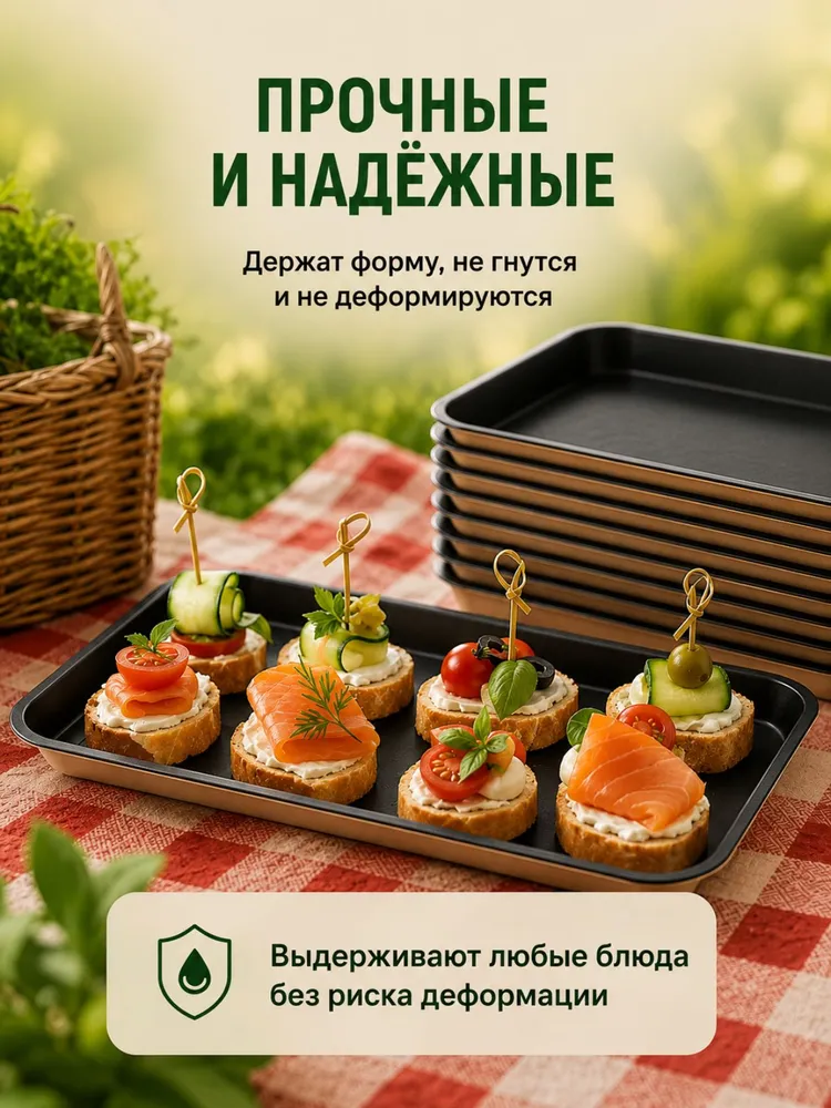 Бумажные тарелки для праздника черные 12шт. 1ЕА, 12 шт, фото 2