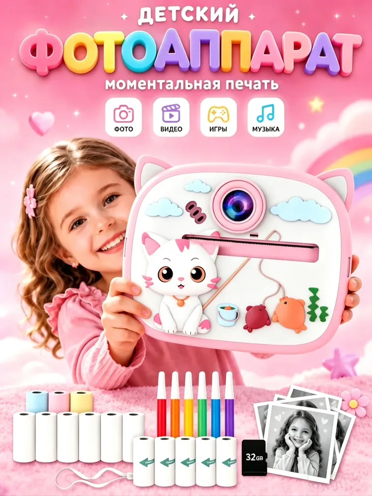 фотоаппарат детский мгновенной печати, вариант