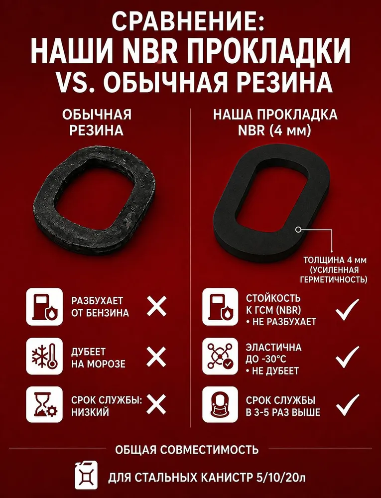 Прокладка МБС для канистры бензина 2 шт. (5л,10л,20л) ГСМ, 2 шт, 5 л, фото 3