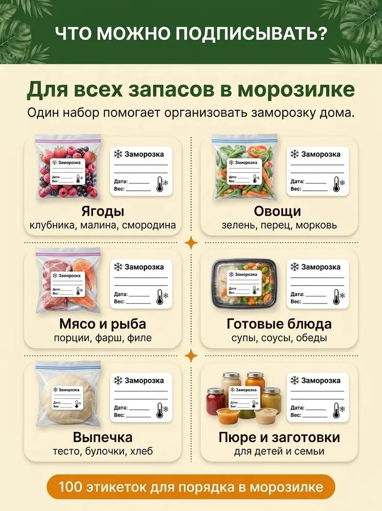 Наклейки для заморозки на пакеты, вариант, фото 4