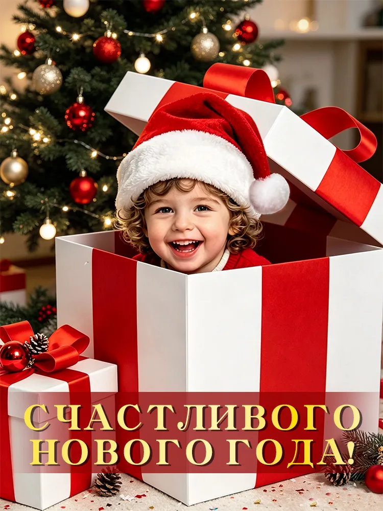 Шапка Новогодняя Колпак Деда Мороза 3шт Взрослая Детская, 3 шт, фото 4