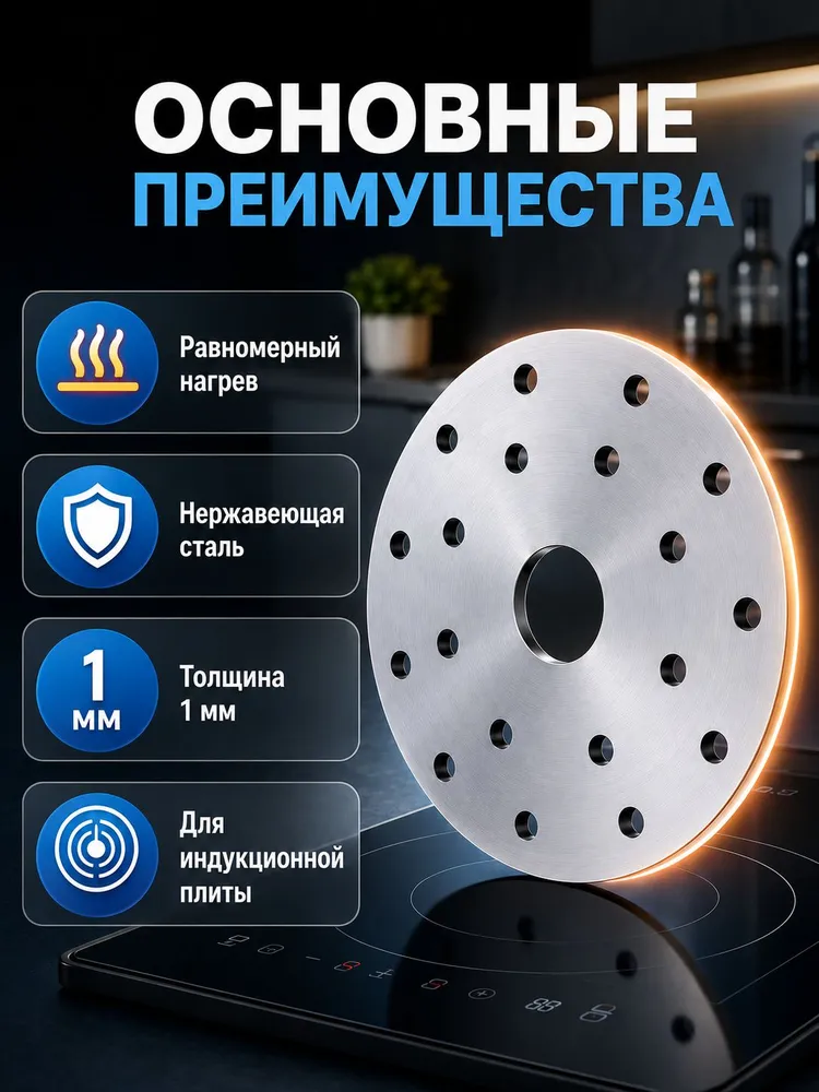 Адаптер для индукционной панели, 14.8 см, 1 шт, 1 шт, фото 3