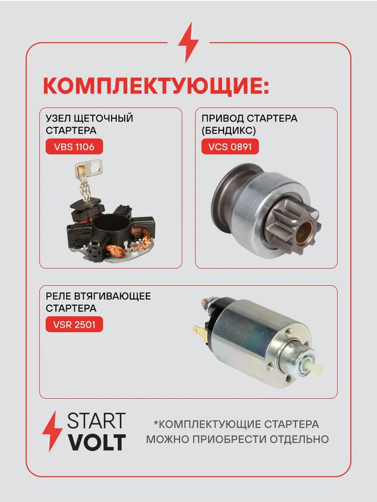 Стартер Mitsubishi Lancer Colt STARTVOLT LSt 2949, вариант, фото 5