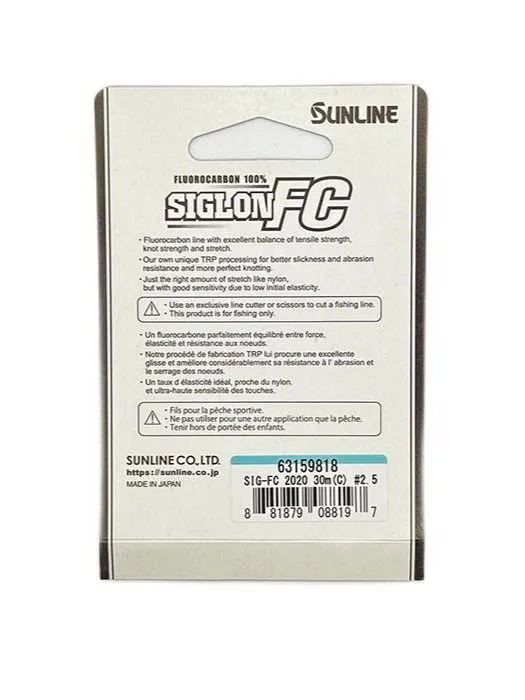 Леска рыболовная флюрокарбон Sunline SIGLON FC 2020 30m Clear 0.290mm 5.4kg/12lb прозрачная летняя леска для рыбалки, 5,4 кг, фото 3