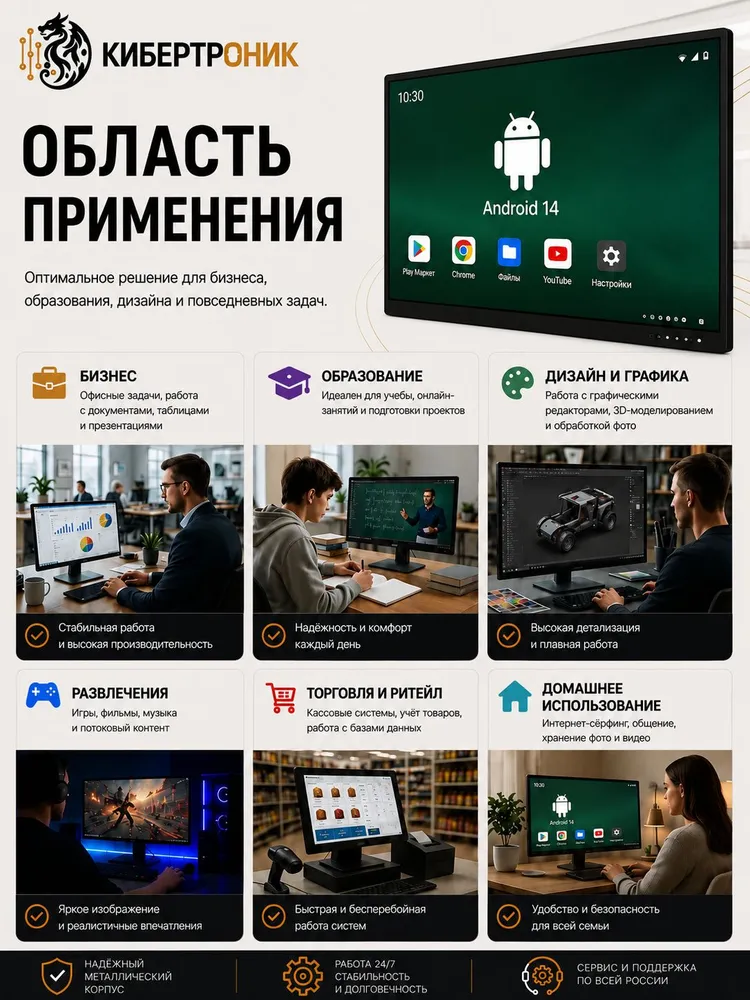 65" Интерактивная видеопанель Интерактивная панель Windows intel core i5 + Android 14 (DUO65), IPS, 3840x2160 4K, 60 Гц, черный, 3840x2160, фото 3