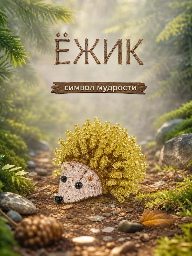 Набор для плетения фигурки из бисера "Ежик", вариант, фото 6