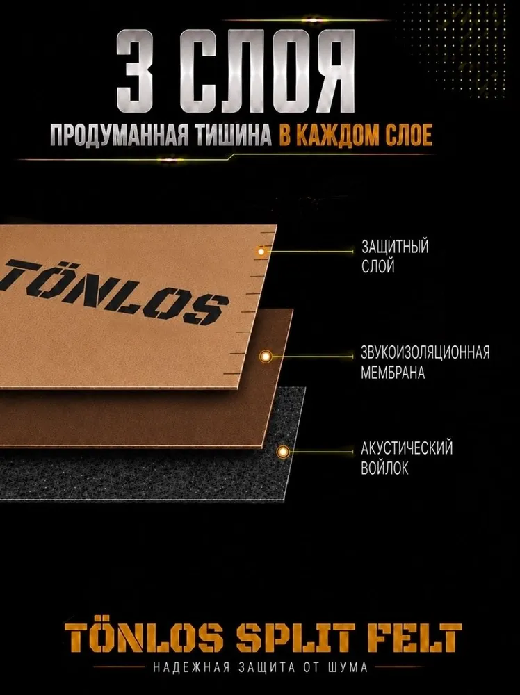 TONLOS SPLIT FELT Звукоизоляция для стен Тонлос Сплит Фелт, вариант, фото 3