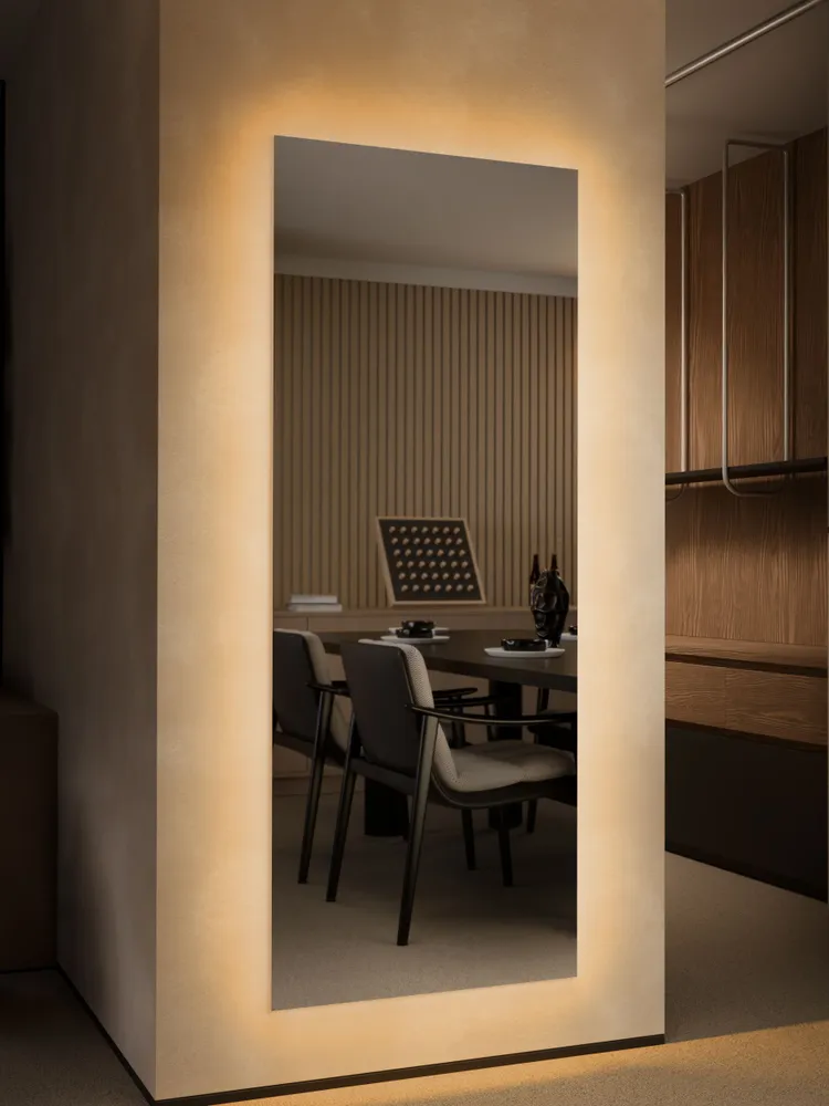 Зеркало настенное с подсветкой без рамы ONE MIRROR 170х60см. Свет: Теплый белый 3000К., 170x60 см, фото 3