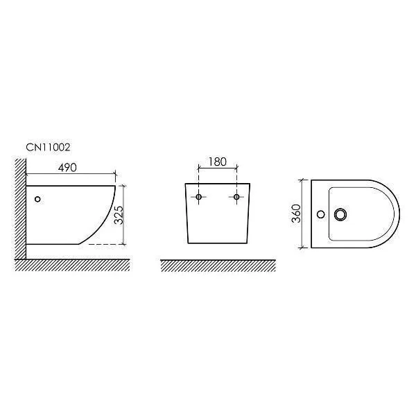 Подвесное биде Ceramicanova Уно (Uno) CN11002MB, черный, фото 2