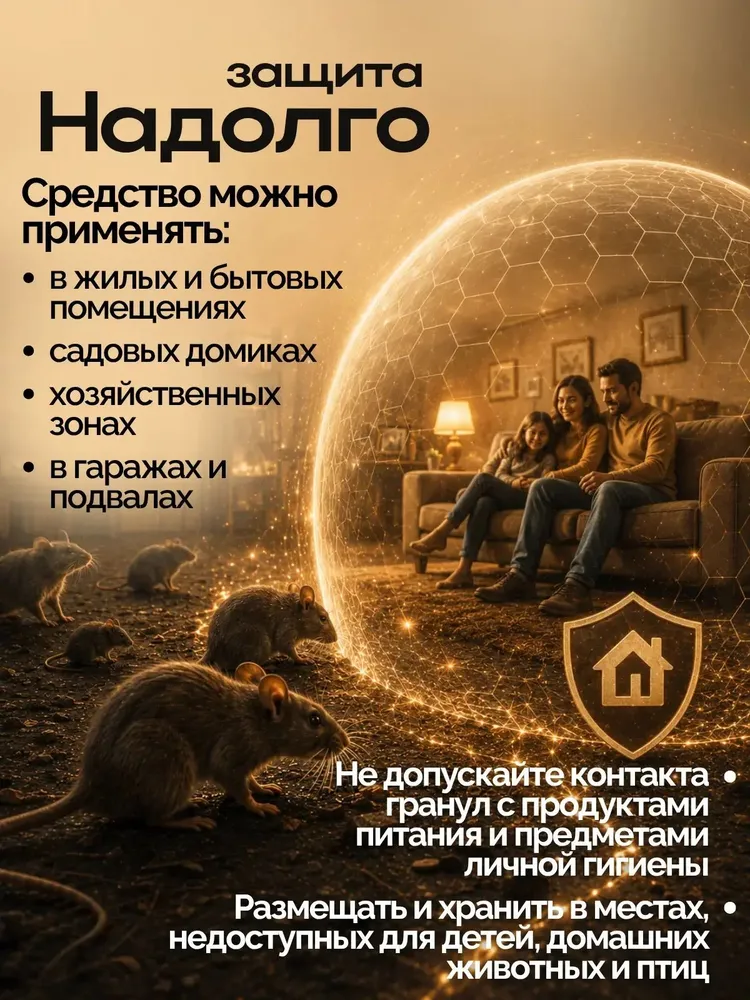 Отрава от мышей и крыс ;Приманка от мышей и крыс;Гранулы от грызунов с ароматом сыра, 2 шт по 125гр, 2 шт, 125 г, фото 4