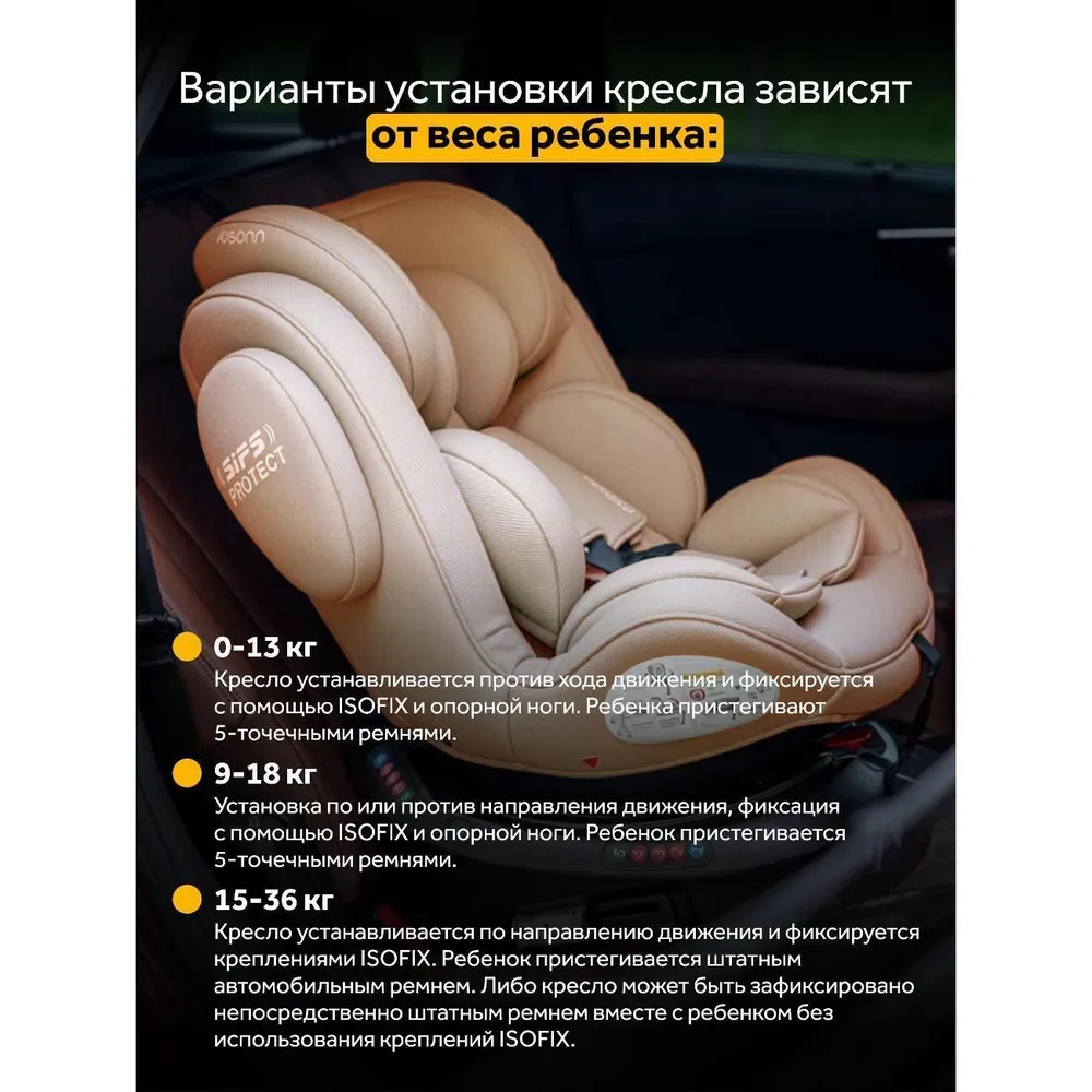 Автокресло детское Osann ENO360 SL Wheat от 0 до 36 кг, c isofix и опорой, группа 0+/1/2/3 до 12 лет, 36 кг, фото 6