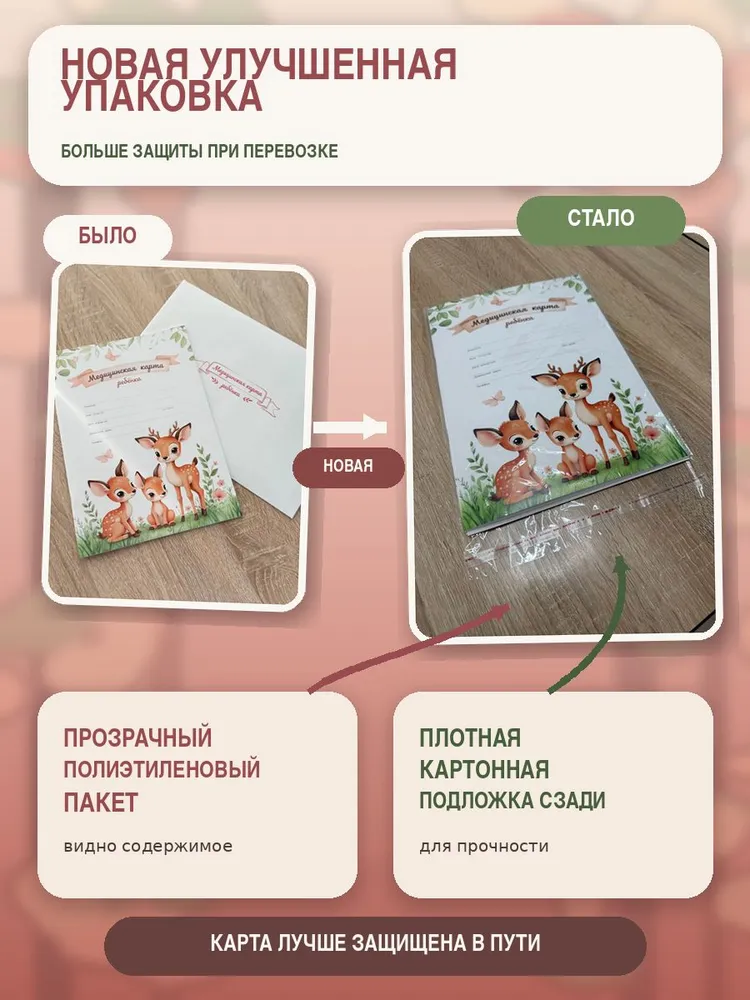 Медицинская карта ребенка "Оленята", официальная форма 026/у-2000 в школу, детский сад и спортивные секции, формат А4, 32 страницы, вариант, фото 2