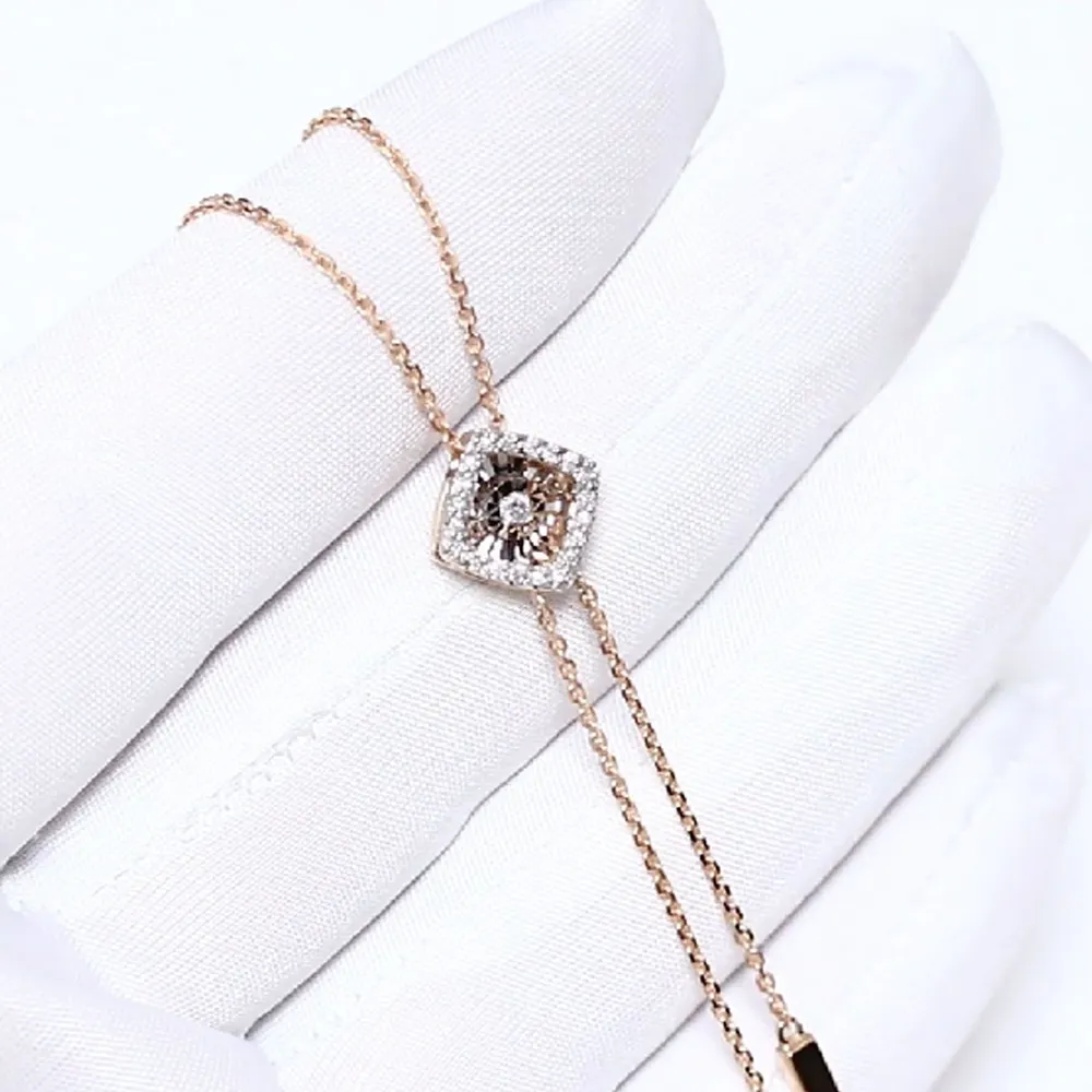 Колье из белого золота DIAMANT-ONLINE с танцующим бриллиантом 585 пробы, золотой