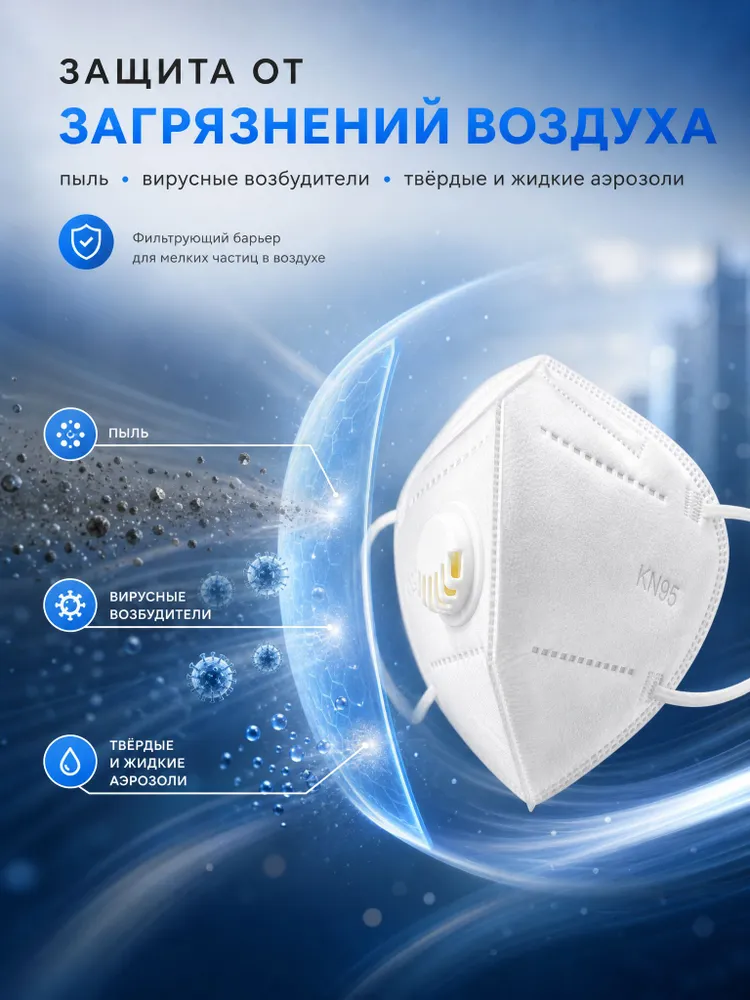 KN95 Респиратор профессиональный, FFP2, 10 шт., 10 шт, фото 3