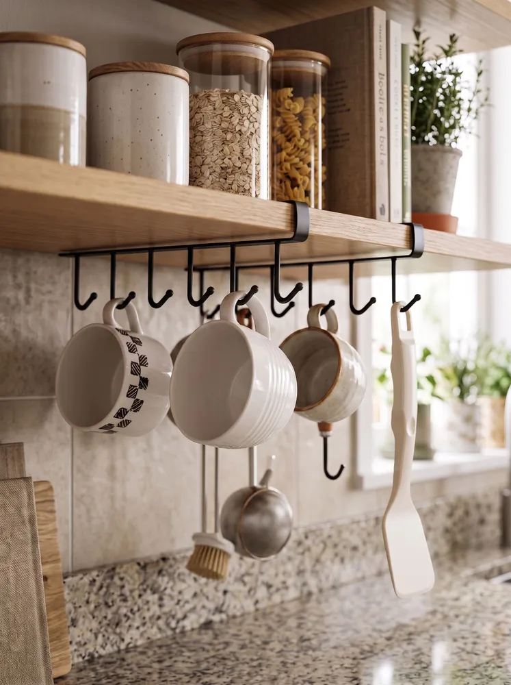 DecorPanini Держатель кухонный для кружек, для кухонной утвари, 26.5 см х 1.5 см х 7 см, 2 шт, 2 шт, фото 4