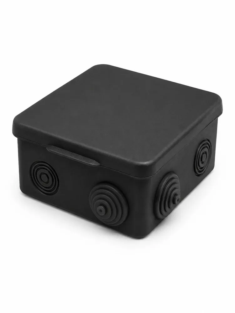 Коробка распаячная 100 100 50 мм, IP54, с мембранными вводами, чёрная, 1 шт., 1 шт, фото 4