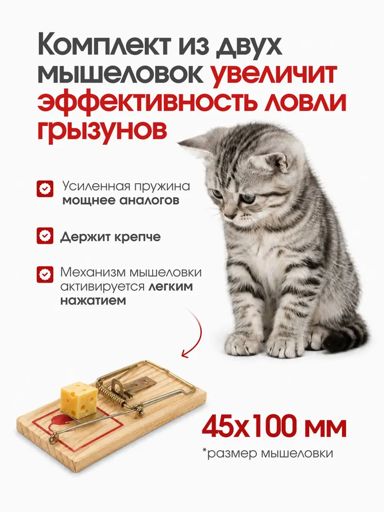 Мышеловка для мышей, 2 штуки, деревянная ловушка для грызунов в доме., вариант, фото 2