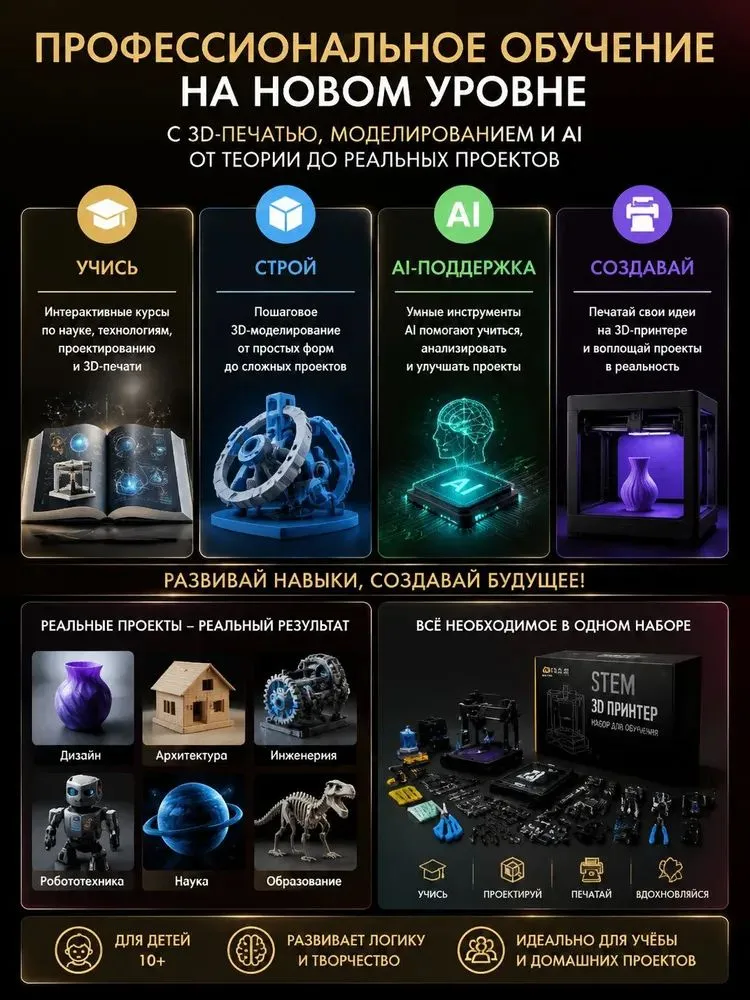 Детский настольный 3D-принтер QIDI Explorer 7, обучающая машина для начинающих, для печати фигурок и игрушек дома, вариант, фото 3