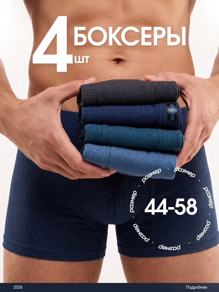 Комплект трусов боксеры SLOVSKY MEN, 4 шт, 4 шт