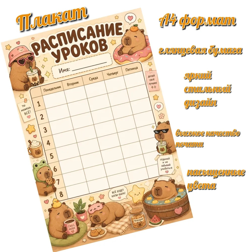 Расписание уроков, вариант