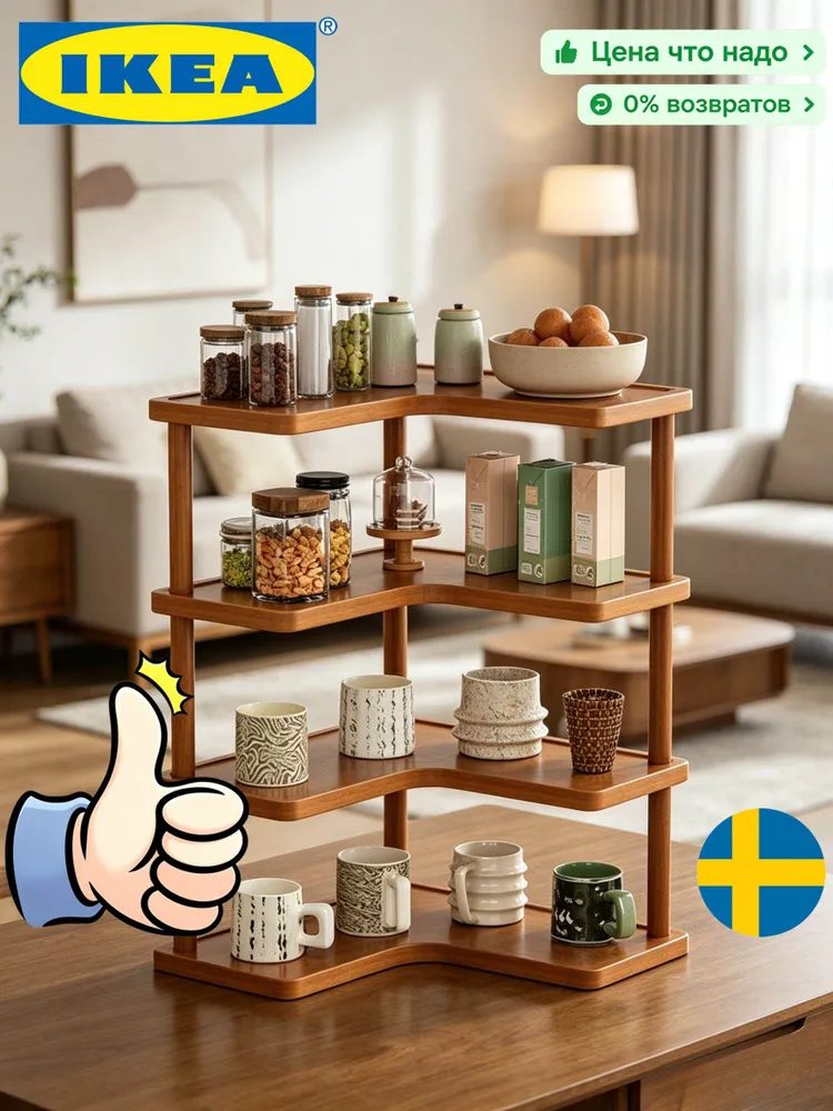 IKEA Полка для барной стойки Настольная Угловая, 30х41, 1 шт., 30x41, 1 шт, фото 6