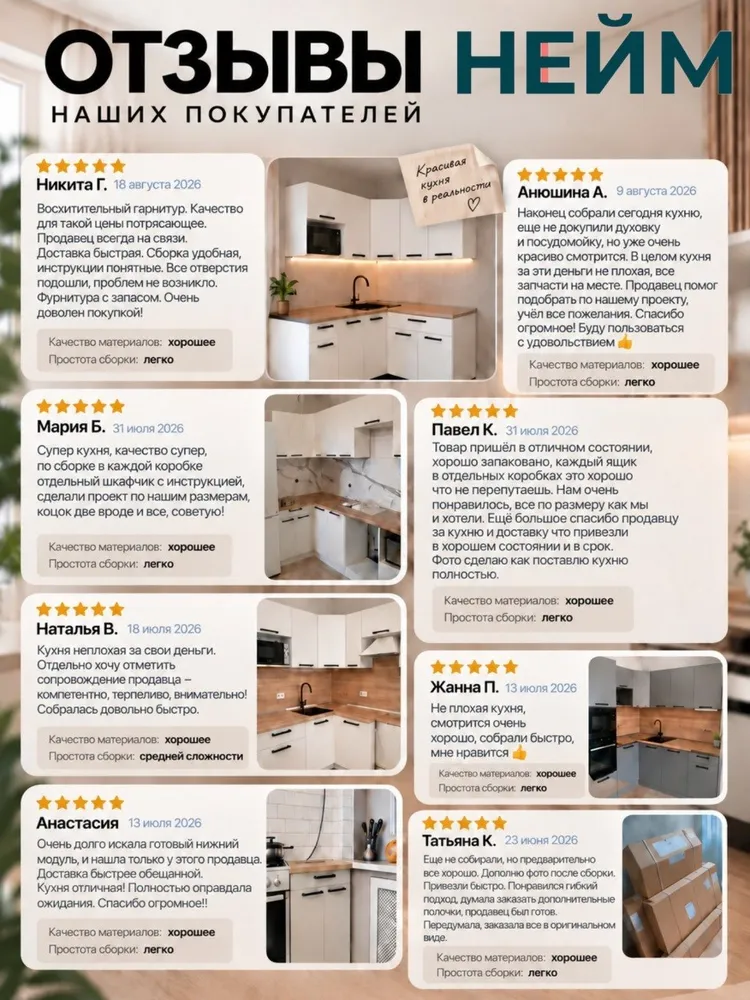Кухонный гарнитур НЕЙМ, 220х100см, Графит, вариант, фото 6