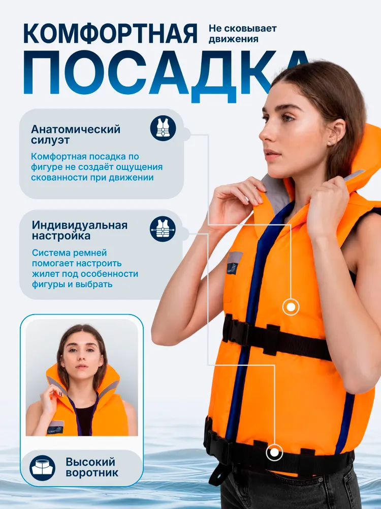Жилет спасательный Larptex Universal 90-110 кг, 110 кг, фото 5