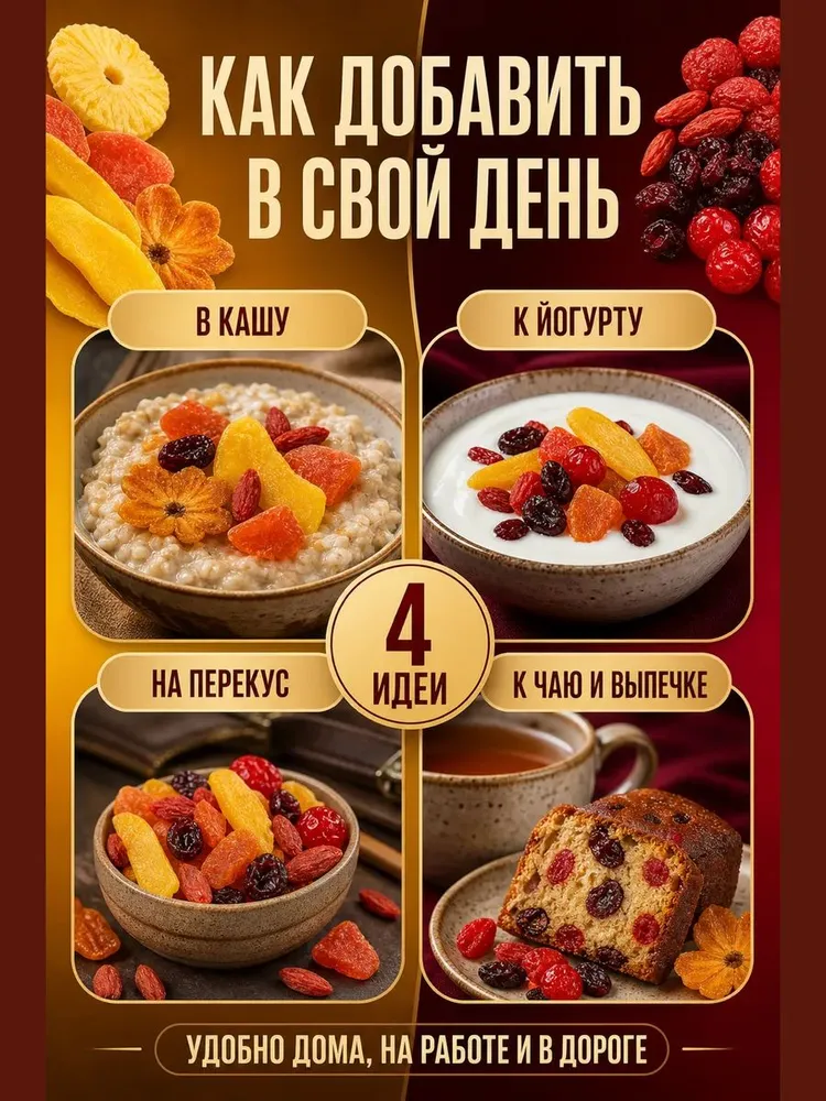 Вяленый фруктово-ягодный микс , 1 кг, 1 кг, фото 5
