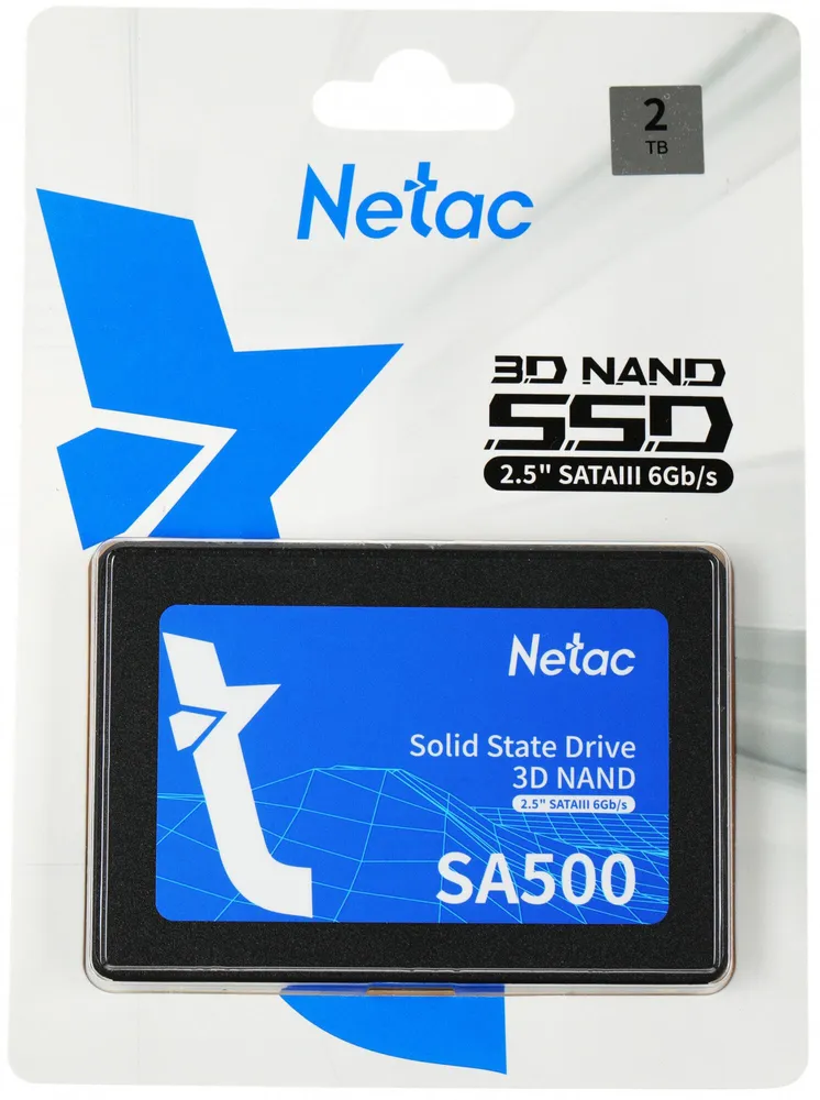 Netac 2 ТБ Внутренний SSD-диск Netac NT01SA500-2T0-S3X Накопитель SSD SA500, 2TB, SATA III, 2.5", R/W 530/475, 2.5", SATA 6 Гбит/с (NT01SA500-2T0-S3X), 2 ТБ, 2 ТБ, фото 3