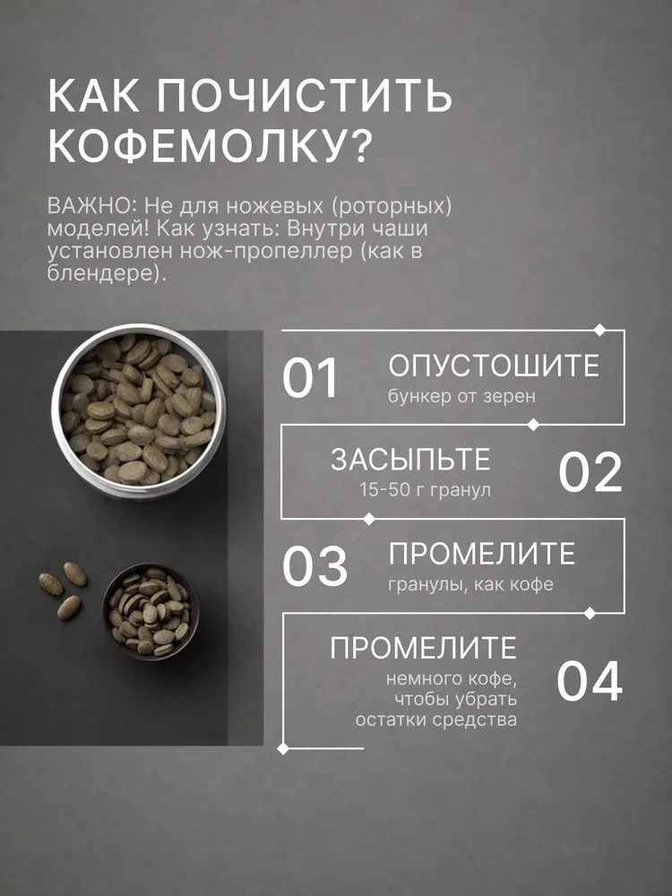Таблетки для чистки кофемолок PUROCAFF #4, вариант, фото 5