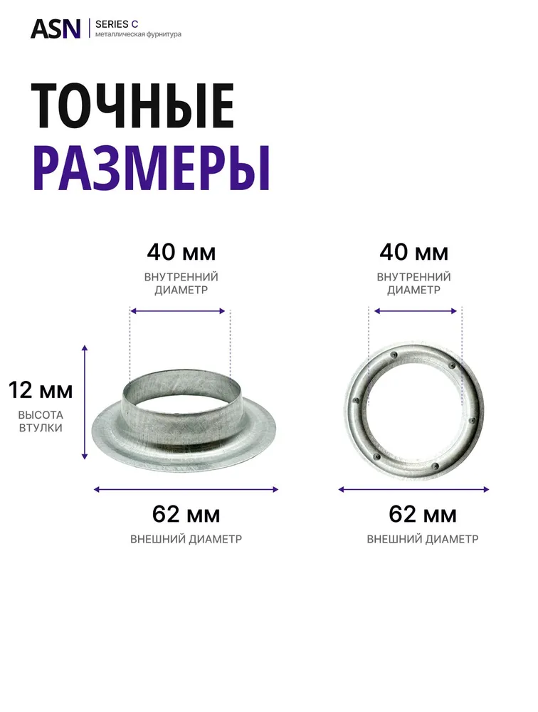 Люверсы для тента 40 мм,10 шт., оцинкованные, 10 шт, фото 3