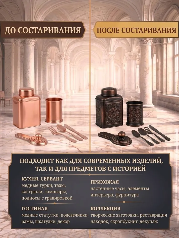 Средство для состаривания и чернения изделий из меди Wizard Clean 250 мл, 250 мл, фото 2