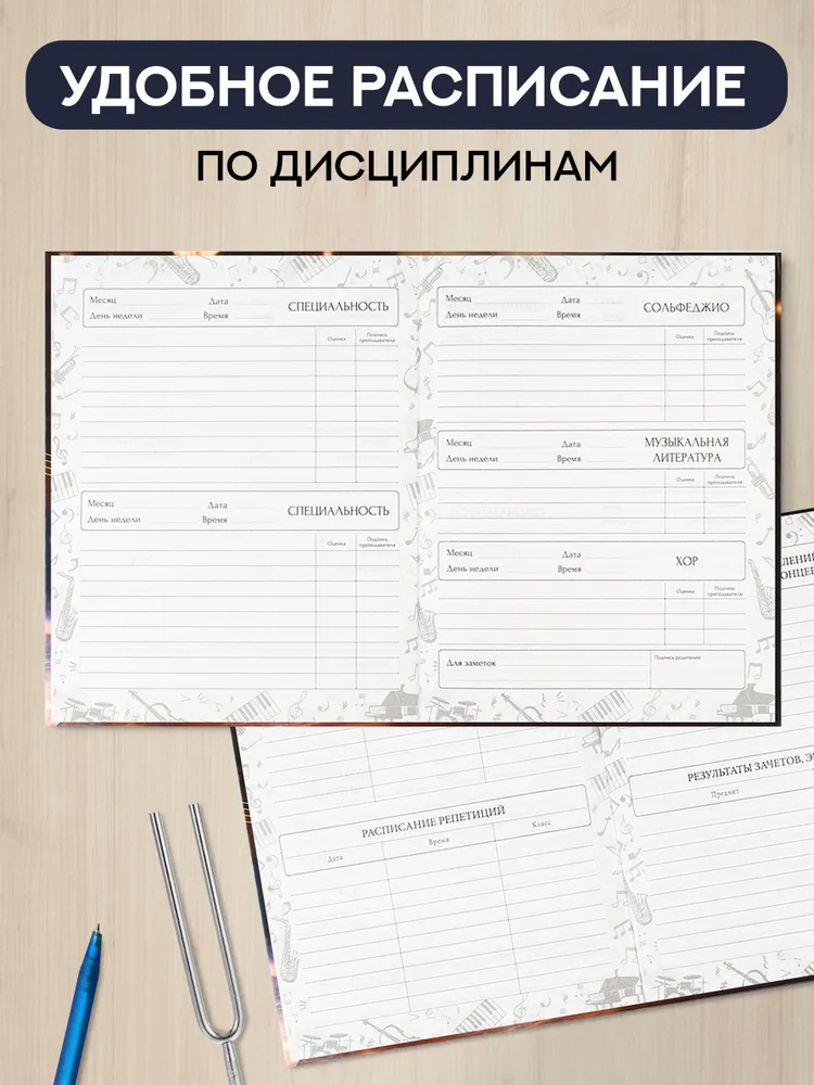 Дневник для музыкальной школы А5 Феникс+, 48 листов, твёрдый переплёт, вариант, фото 4