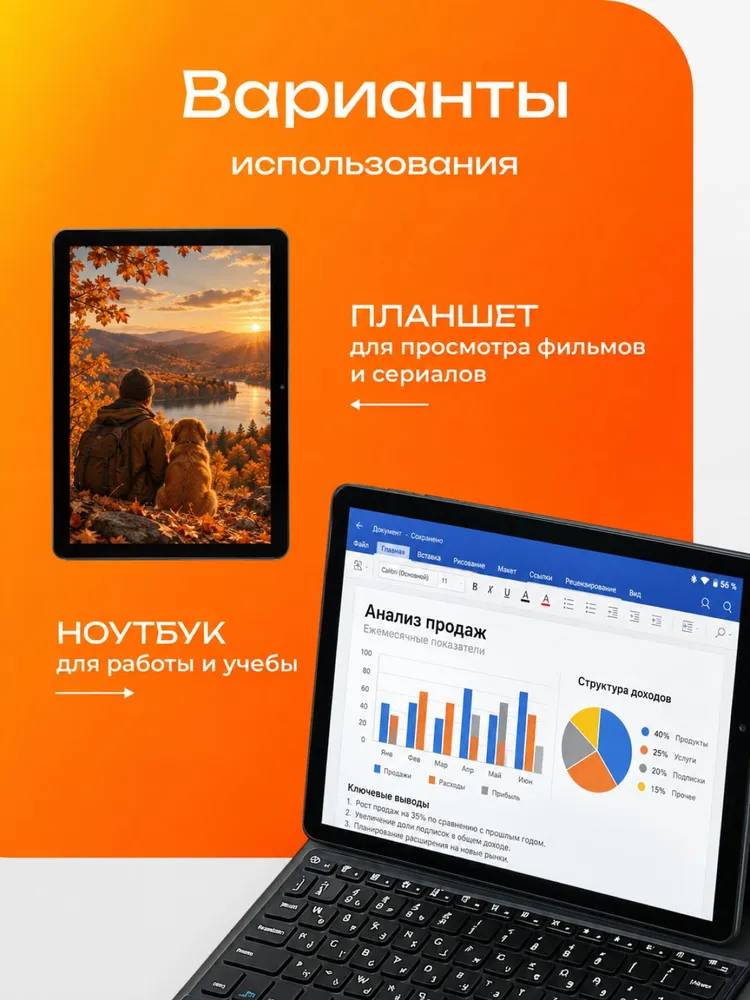 Планшет, 11" 16 ГБ/1024 ГБ, черно-серый, черный, 16 ГБ, 1024 ГБ, фото 4
