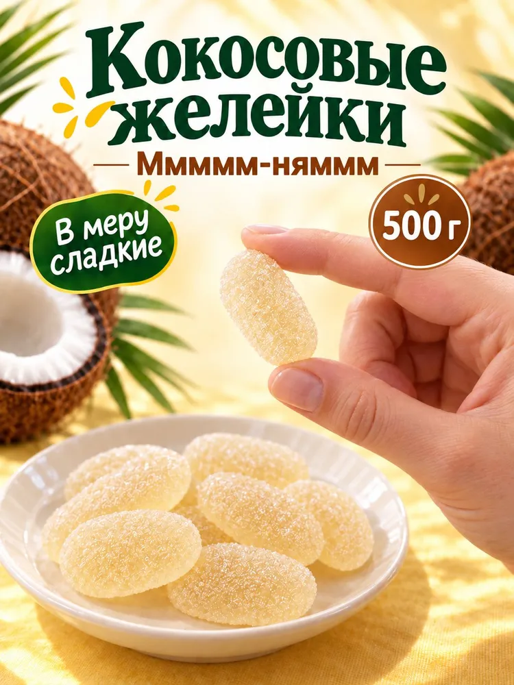 Желейные конфеты Medina Taj со вкусом кокоса, китайские сладости., вариант