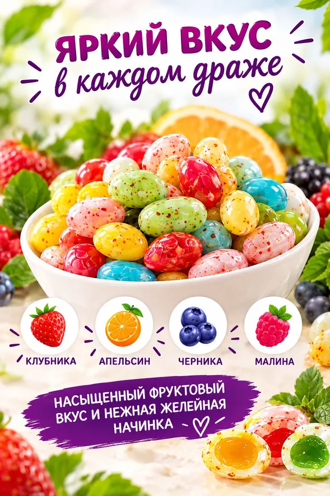 Конфеты, желейные, фруктовое, JELLY BEANS, вариант, фото 2