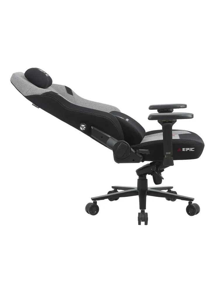 Кресло компьютерное игровое EVOLUTION EPIC FABRIC Grey, геймерское тканевое кресло с встроенным поясничным упором и магнитной подушкой, серый, фото 5