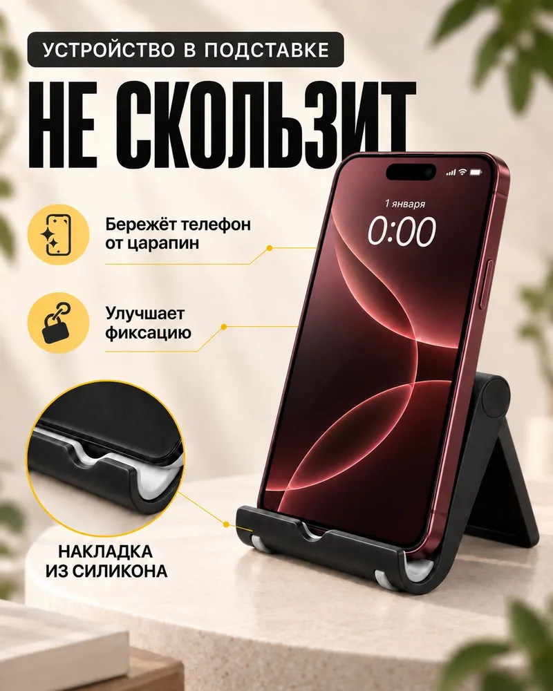ПОДСТАВКА ПОД ТЕЛЕФОН; подставка для телефона настольная, вариант, фото 3