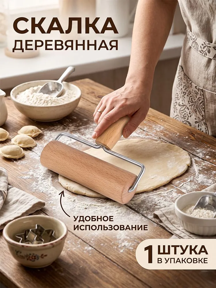 Скалка Кухонная Для Раскатки Теста, Универсальная, Для Дома И Профессиональной Кухни, вариант, фото 5