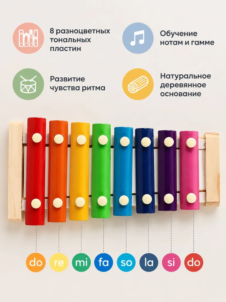 Ксилофон детский деревянный, музыкальная игрушка для малышей, металлофон металлический для мальчиков и девочек, вариант, фото 4
