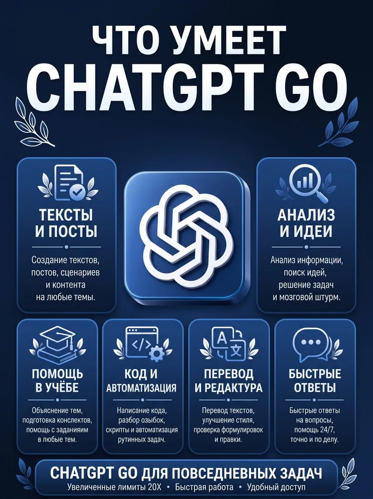 Chat Gpt GO 1 месяц, вариант, фото 2