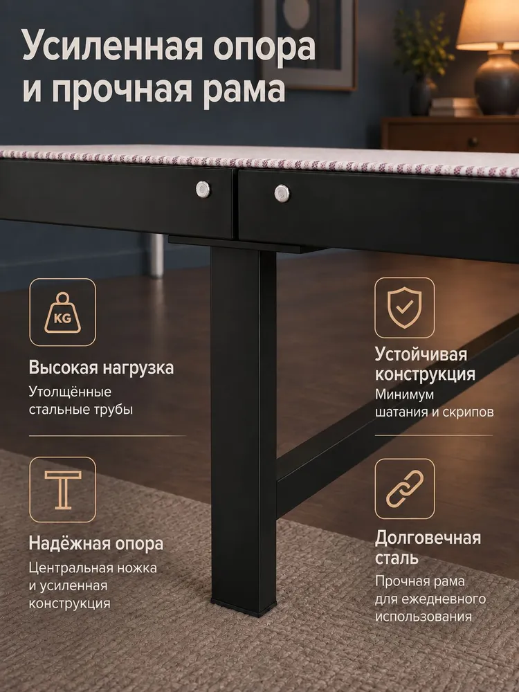 раскладушка Складная кровать Металлическая кровать Габариты в разложенном виде (ДШВ): 180*120*39 см, 180x120x39 см, фото 5