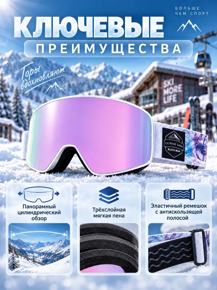 Линза для горнолыжных очков, вариант, фото 3