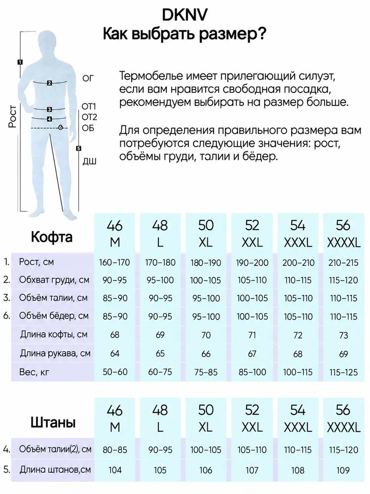 Комплект термобелья D K N V термобелье, вариант, фото 3