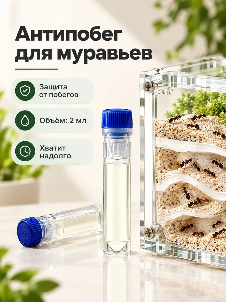 Антипобег для муравьиной фермы, жидкий антипобег для муравьев, вариант