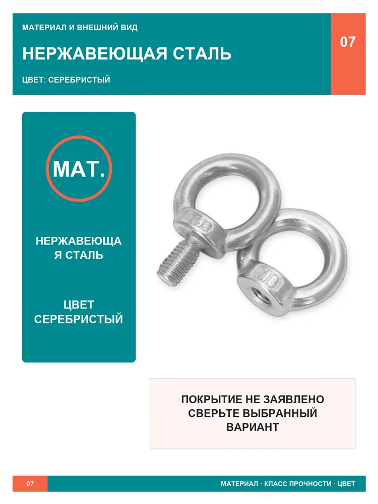 Болт рымовый M12 80, 2 шт., нержавеющая сталь A2 (304), 2 шт, фото 5