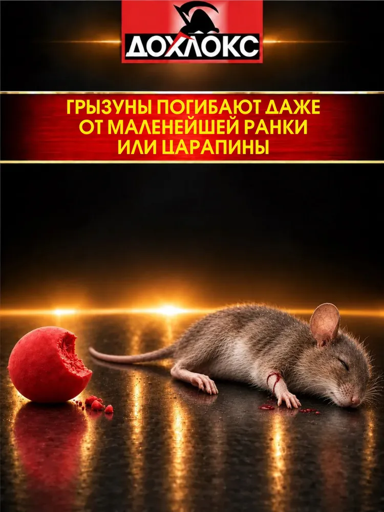 Отрава от крыс и мышей Дохлокс, вирусные шарики 60 шт (3 уп по 20шт), 60 шт, 20 шт, фото 6